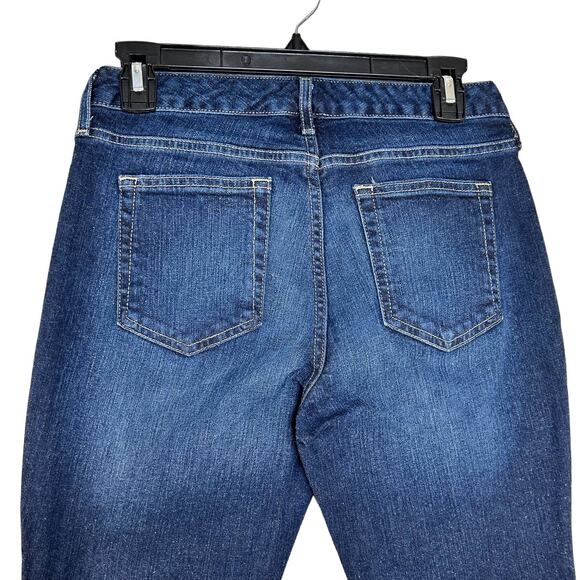 VTG Y2K Eddie Bauer Jeans Women's Size 2 Curvy Bootcut Mid-Rise Dark Wash - Picture 3 of 9